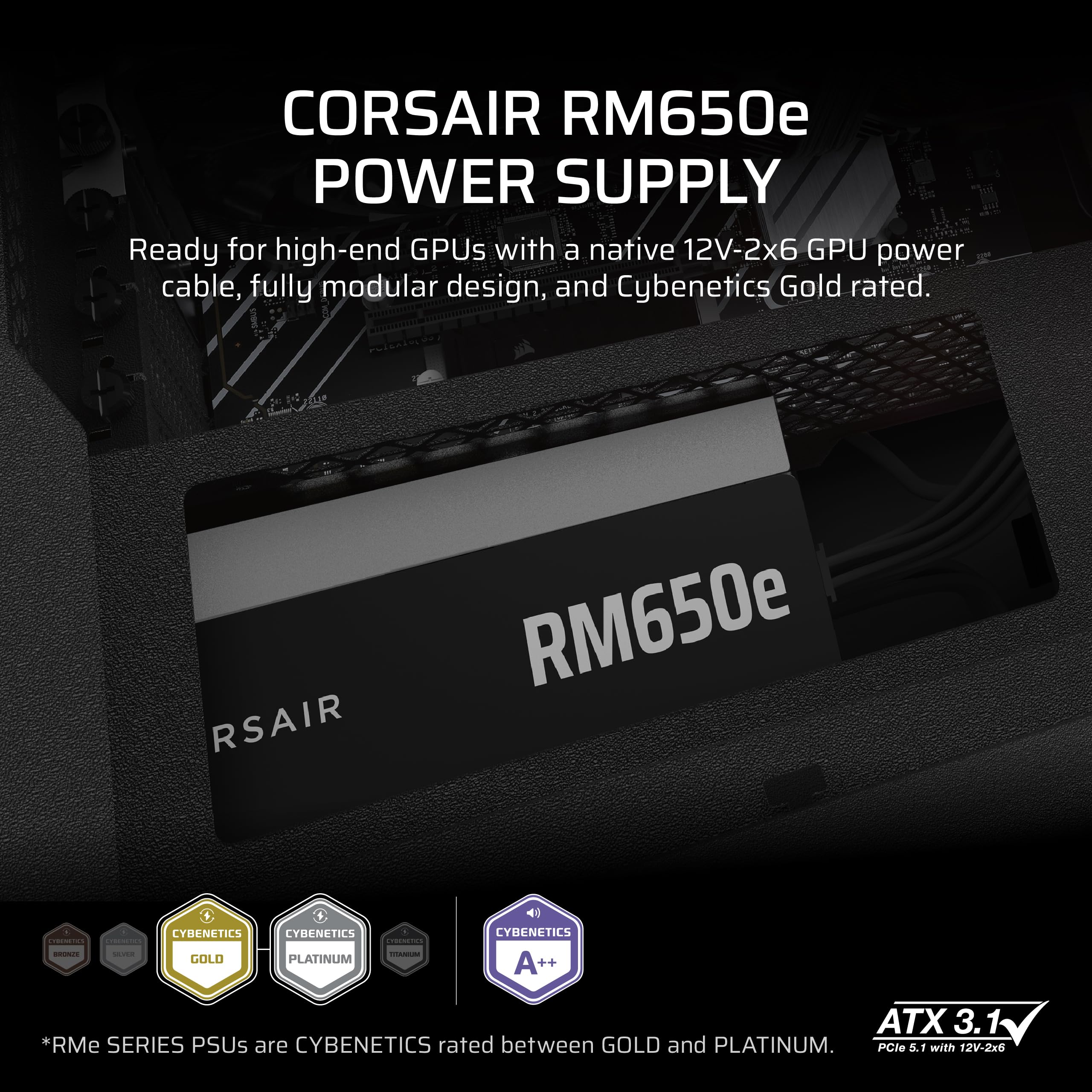 Amazon.com: CORSAIR RM650e ATX 3.1 PCIe 5.1 Ready 650W Power